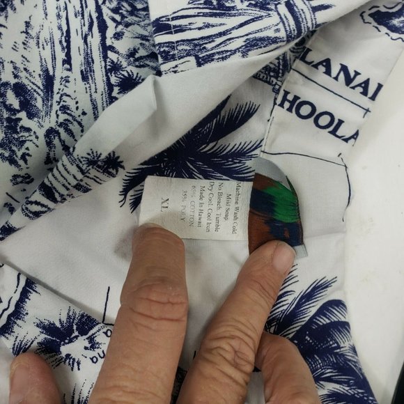 CT Hawaii Fashions Shirt Mens XL Cotton Poly Short Sleeve Chart Of Hawaiian Isl - Picture 7 of 7